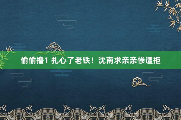 偷偷撸1 扎心了老铁！沈南求亲亲惨遭拒