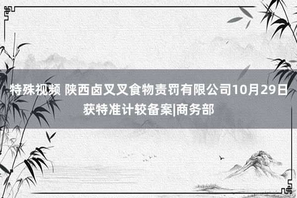 特殊视频 陕西卤叉叉食物责罚有限公司10月29日获特准计较备案|商务部