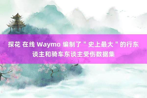 探花 在线 Waymo 编制了＂史上最大＂的行东谈主和骑车东谈主受伤数据集